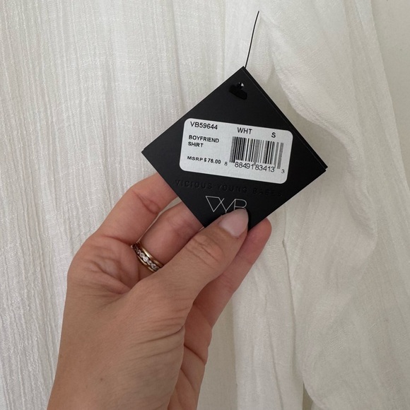 VYB White Sheer Button-Down Shirt - Picture 3 of 4